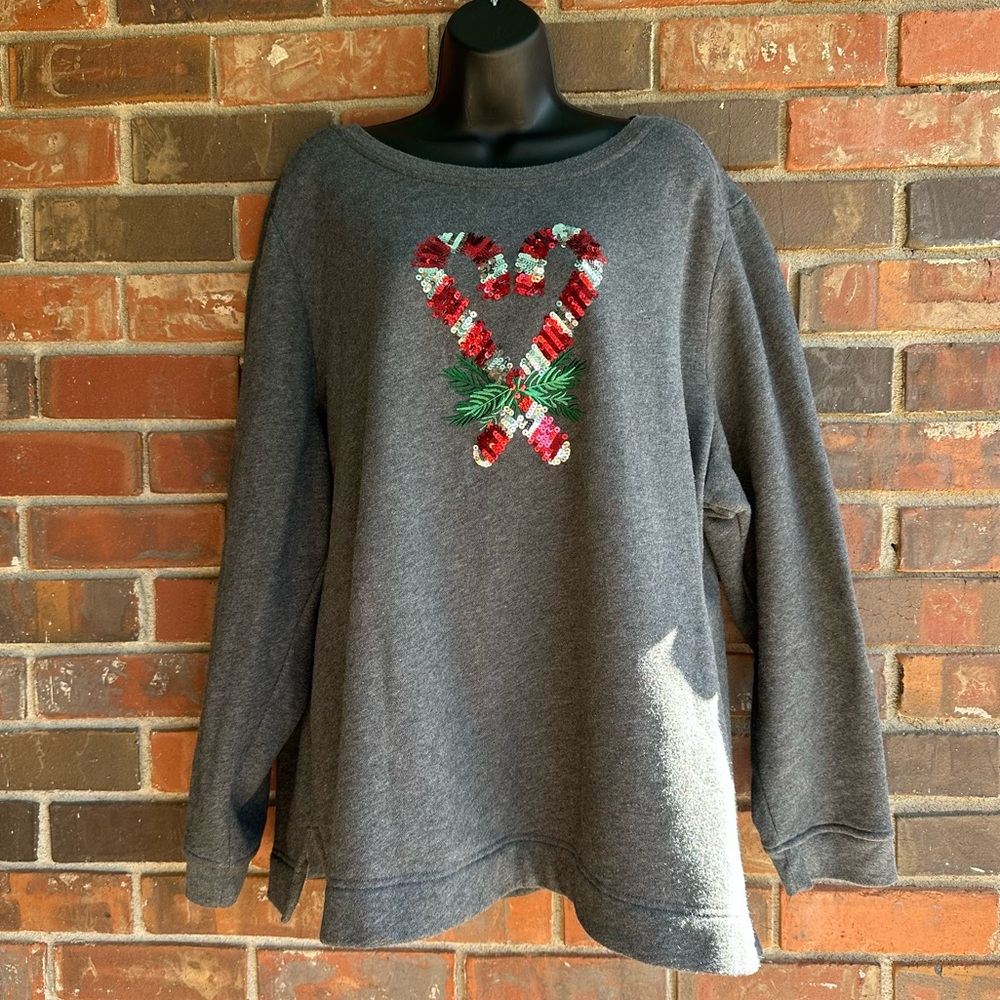 Karen Scott Sport Charcoal Top